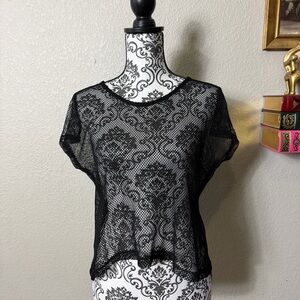 Forever 21 Black Fishnet Crop Top